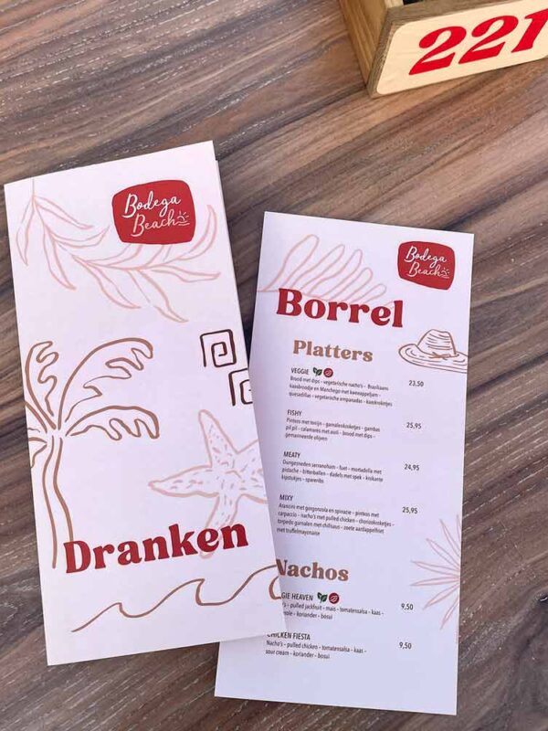 Ontwerp menukaarten