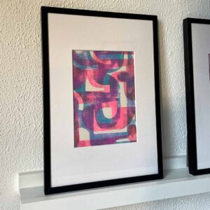 Kleur in beweging - origineel ingelijst werk